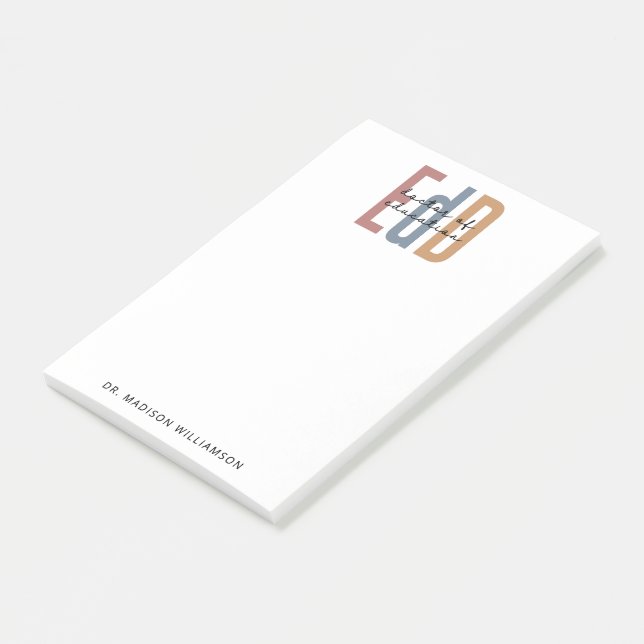 Personlig Edd Doktor i Education Studenten Post-it Block (Vinklad)