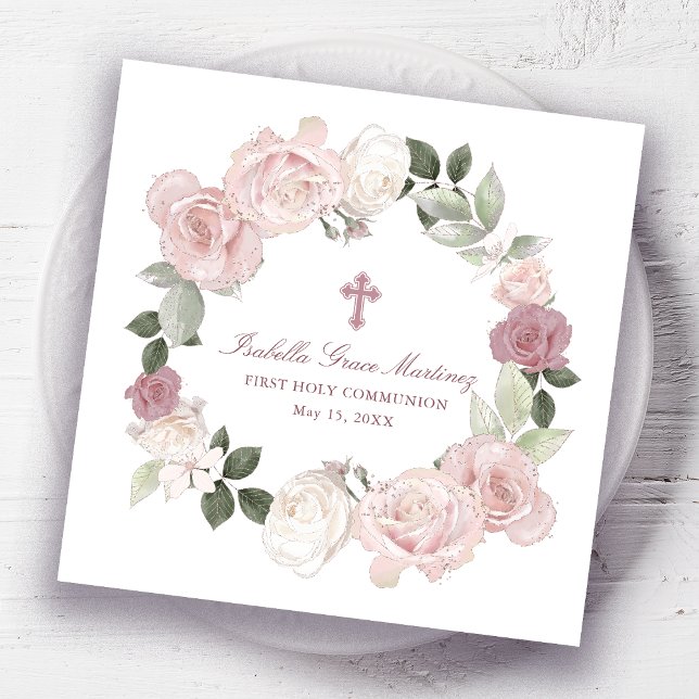 Personlig Editable First Heliga Communion Pappersservett (Skapare uppladdad)