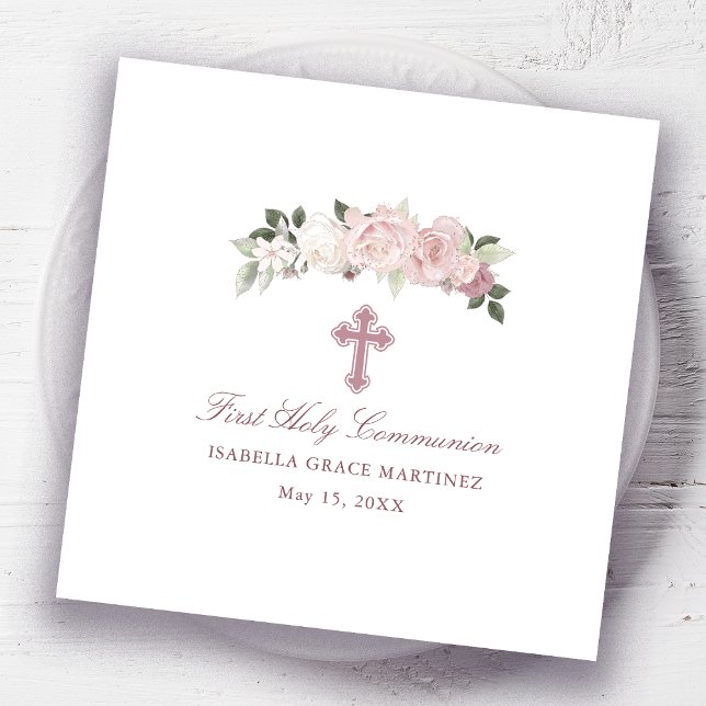 Personlig Editable First Heliga Communion Pappersservett (Skapare uppladdad)