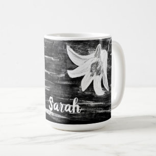 Personlig efter Namn Abstrakt Flower Kaffemugg