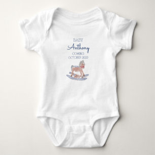 Personlig Efternamn Baby Announcement Horse BL T Shirt