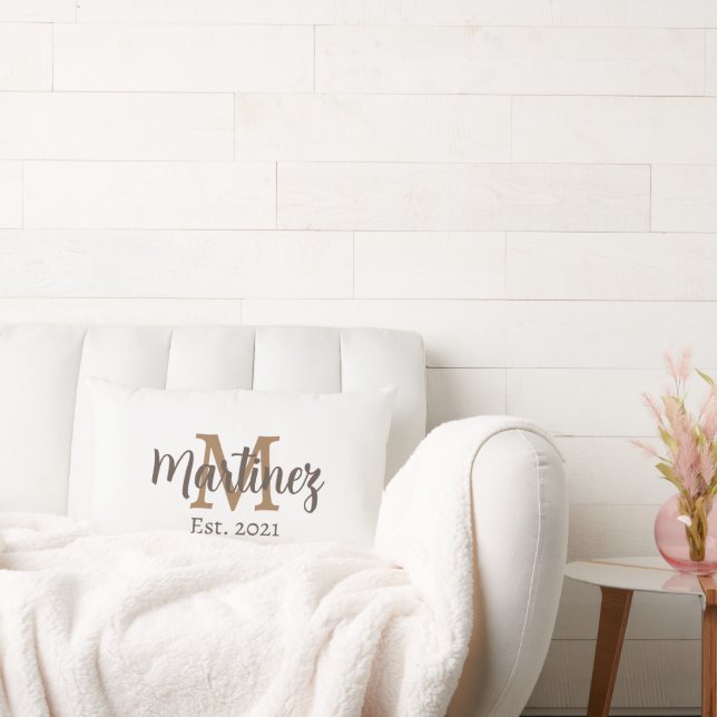 Personlig Efternamn Bröllop Pillow Lumbarkudde (Soffa)