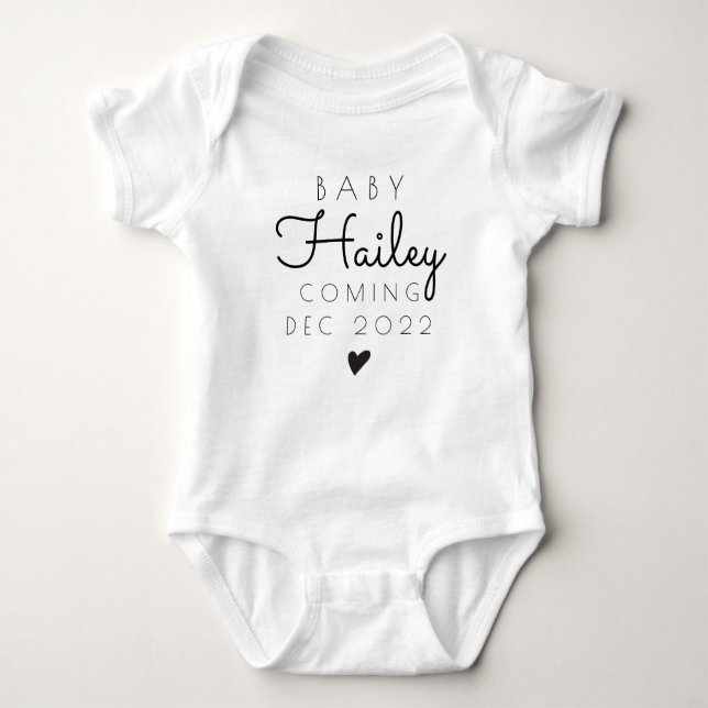 Personlig Efternamn Meddelande om Baby Bodykostym T Shirt (Framsida)