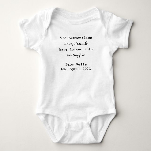 Personlig Efternamn Meddelande om Baby Bodykostym T Shirt (Framsida)