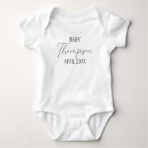 Personlig Efternamn Meddelande om Baby Bodykostym