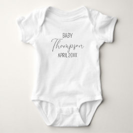Personlig Efternamn Meddelande om Baby Bodykostym T Shirt