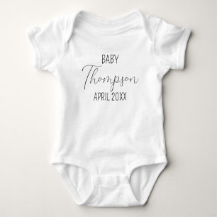 Personlig Efternamn Meddelande om Baby Bodykostym T Shirt