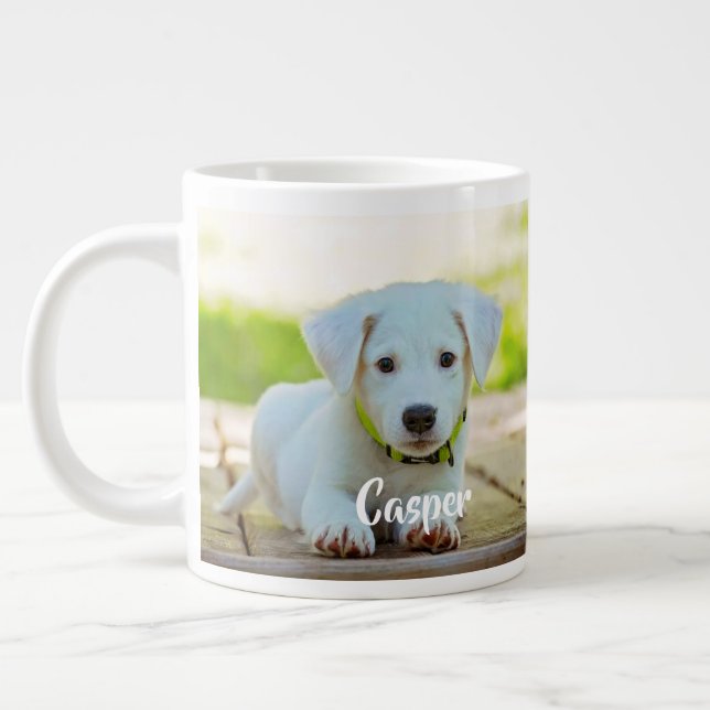 Personlig egen husdjur foto jumbo mugg (Vänster)