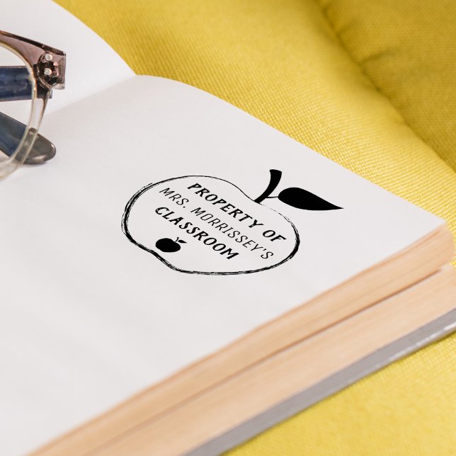 Personlig egendom | Personlig | Apple Självfärgande Stämpel (Property Of | Personalized | Apple Self-inking Stamp)