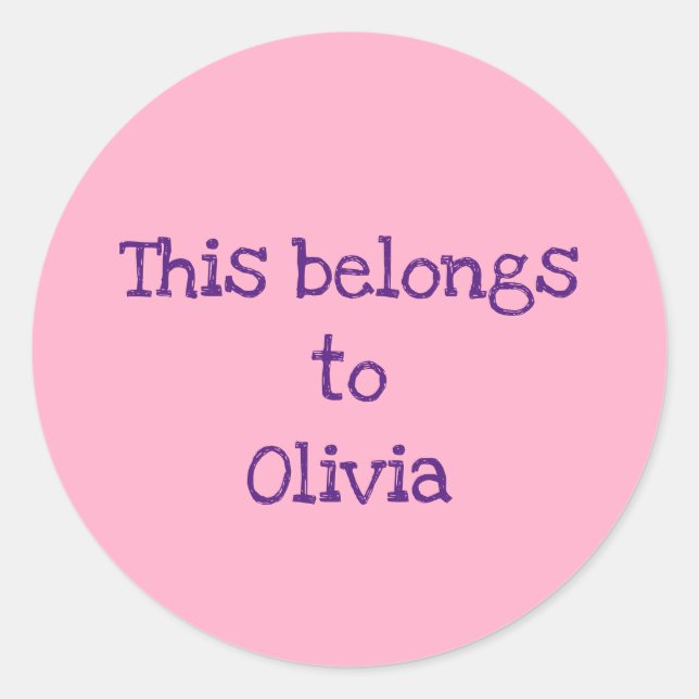 Personlig Egendom Stickers Runt Klistermärke (Framsida)