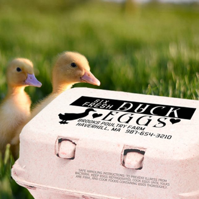 PERSONLIG EGG CARTON Fresh Anka Eggs & Hearearts Stämpel (Skapare uppladdad)