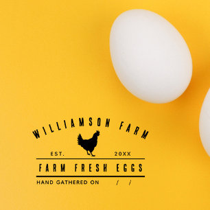 Personlig Egg Carton Rustic Family Farm Stämpel