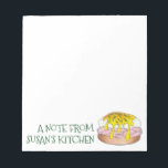 Personlig Eggs Benedict Food Foodie Kitchen Anteckningsblock<br><div class="desc">Utformningen är en originalmarkör som illustrerar utsökt äggprodukt, med skinka, pohelagrat ägg, hollandissås och flis. En middag frukostmat, perfekt för din favoritkock eller mat! Anpassa bara din information. Ser du inte vad du är tittar för? Behöver du hjälp med anpassning? Klicka på "kontakta den här designern" för att få något...</div>