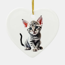 Personlig Egyptian Mau Kitten Julgransprydnad Keramik