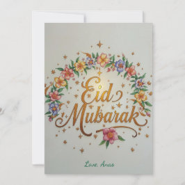Personlig Eid Mubarak Blommig Modern kort