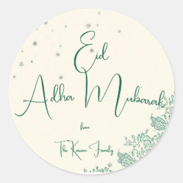 Personlig Eid Mubarak Eid Al Adha Runt Klistermärke