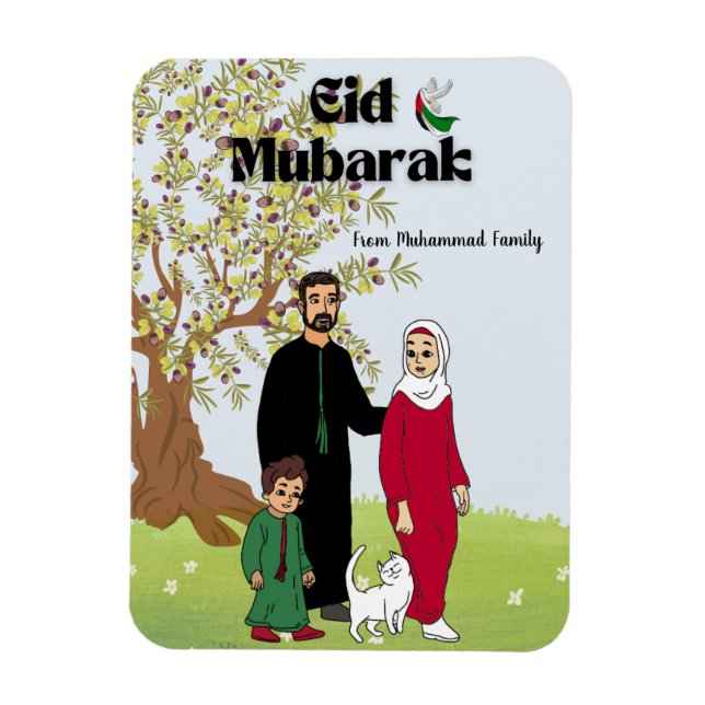 Personlig Eid Mubarak Free Palestine Tema Magnet (Vertikal)