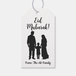 Personlig Eid Mubarak Gift-Märkre - Familj med 3 Presentetikett