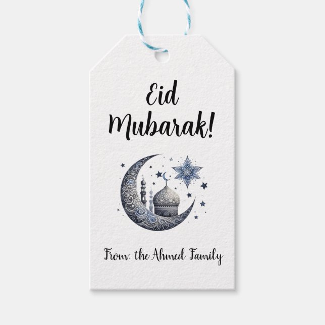 Personlig Eid Mubarak Gift Märkres Presentetikett (Framsidan)