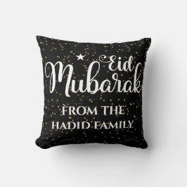 Personlig Eid Mubarak Modern Black Eid Kudde