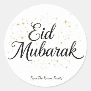 Personlig Eid Mubarak Muslim modern Klassisk Runt Klistermärke