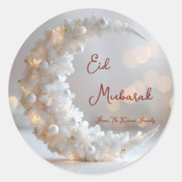 Personlig Eid Mubarak Muslim modern Runt Klistermärke