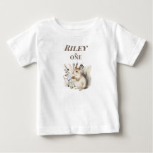 Personlig Ekorre 1-årsdag Baby T-Shirt