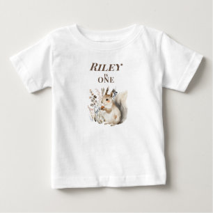 Personlig Ekorre 1-årsdag Baby T-Shirt