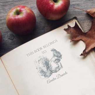 Personlig-ekorre i Bok Tillhör till Självfärgande Stämpel