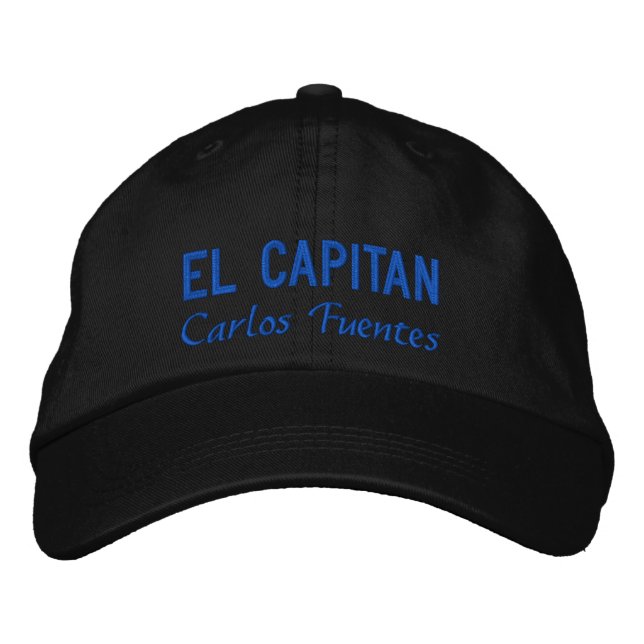 Personlig El Capitan Spansk Blå Fiske Broderad Keps (Framsida)
