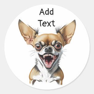 Personlig Elak Chihuahua   Funny Hund Runt Klistermärke