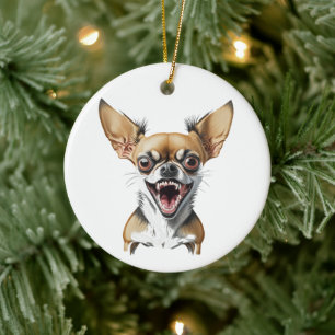 Personlig elak Chihuahua Roliga hundar Julgransprydnad Keramik