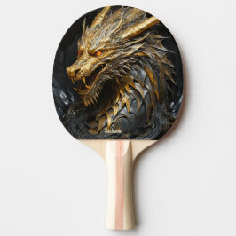 Personlig Eldig Guld Drak Pingisracket