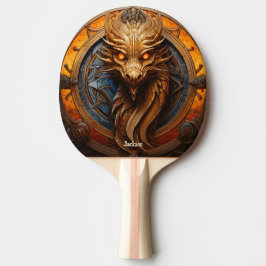 Personlig Eldorange Drakesign Pingisracket