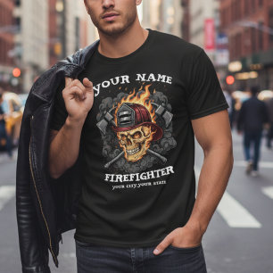 Personlig eldskalle brandmansutrustning t shirt