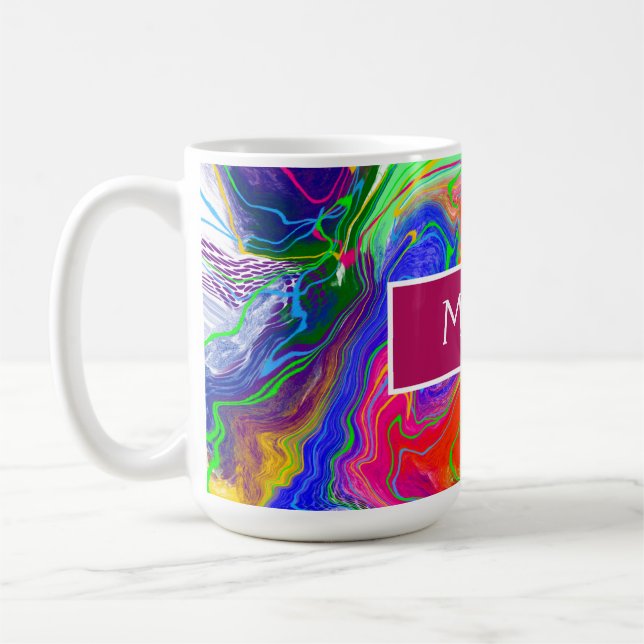 Personlig Electrical Marble Fluid Art Kaffemugg (Vänster)