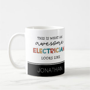 Personlig Electrician Funny Gifts Kaffemugg
