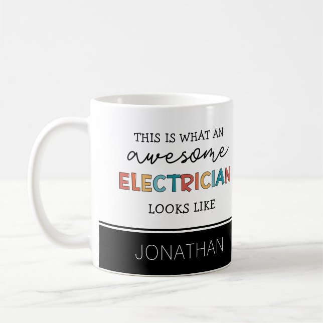 Personlig Electrician Funny Gifts Kaffemugg (Vänster)