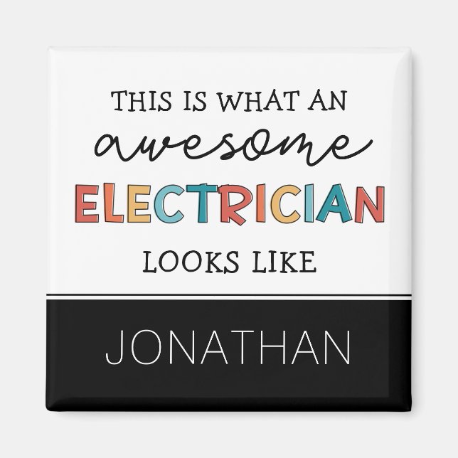 Personlig Electrician Funny Gifts Magnet (Framsidan)