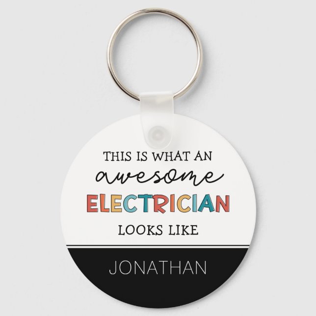 Personlig Electrician Funny Gifts Nyckelring (Framsida)