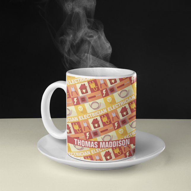 Personlig Electrician Iconic Mönster Kaffemugg (Skapare uppladdad)