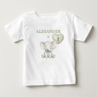 Personlig Elefant För Första Födelsedagen T Shirt