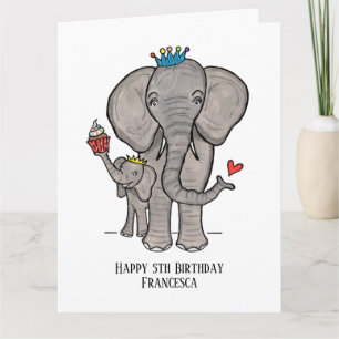 Personlig Elefant och Bebis Kort