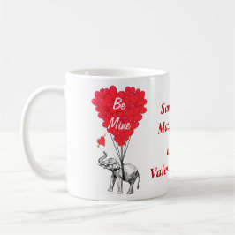 Personlig elefant Valentines day Kaffemugg