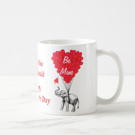 Personlig elefant Valentines day Kaffemugg