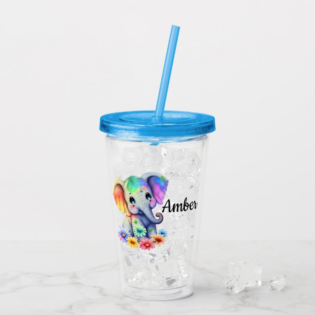 Personlig Elefantbabby  Take Away Mugg (Baksida Ice)