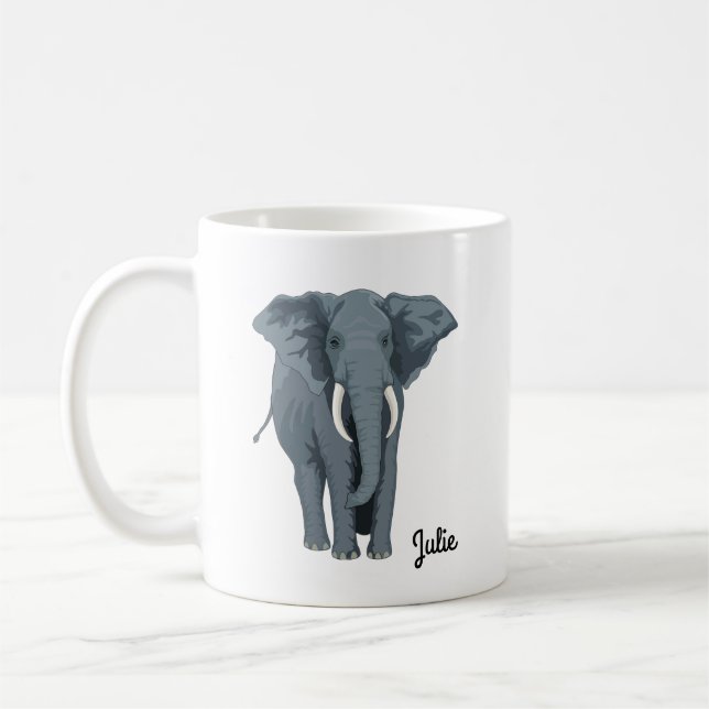 Personlig Elefantmugg Kaffemugg (Vänster)