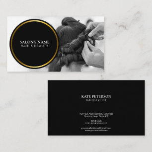 Personlig Elegance Black and White Photo Visitkort