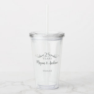 Personlig Elegant 25-års bröllopsjubileum Take Away Mugg