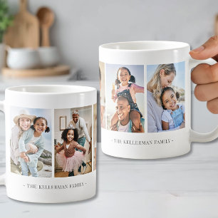 Personlig Elegant 5-Foto Collage Kaffemugg